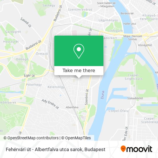 Fehérvári út - Albertfalva utca sarok map