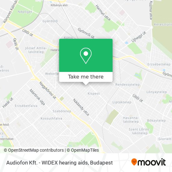 Audiofon Kft. - WIDEX hearing aids map