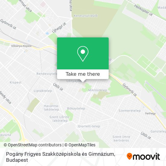 Pogány Frigyes Szakközépiskola és Gimnázium map