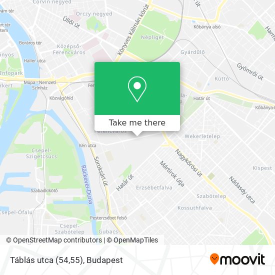 Táblás utca (54,55) map