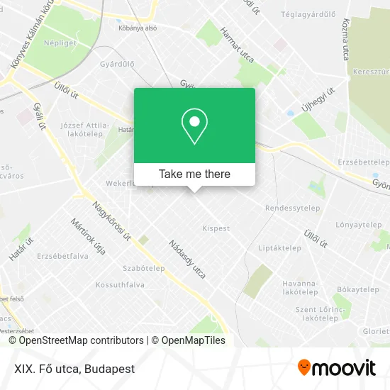 XIX. Fő utca map