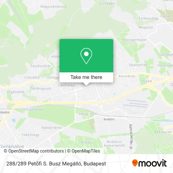 288/289 Petőfi S. Busz Megálló map