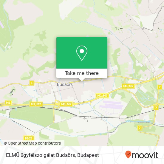 ELMŰ ügyfélszolgálat Budaörs map