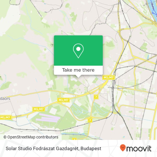 Solar Studio Fodrászat Gazdagrét map