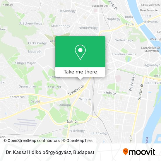 Dr. Kassai Ildikó bőrgyógyász map