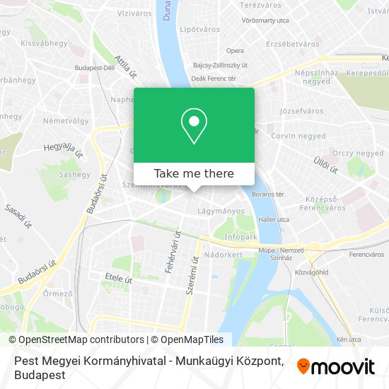 Pest Megyei Kormányhivatal - Munkaügyi Központ map