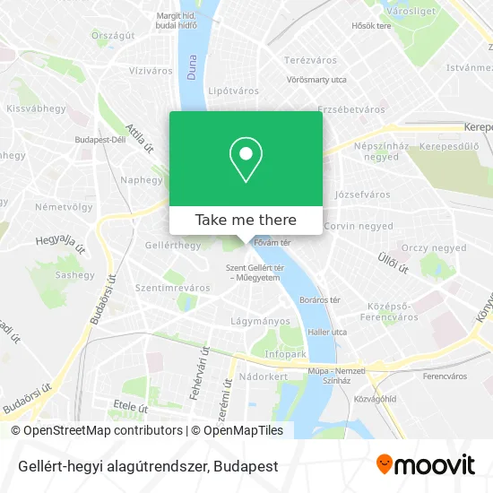 Gellért-hegyi alagútrendszer map