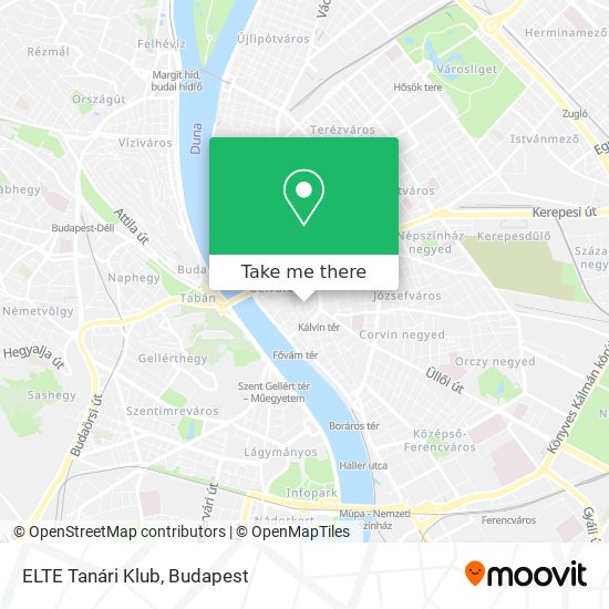 ELTE Tanári Klub map