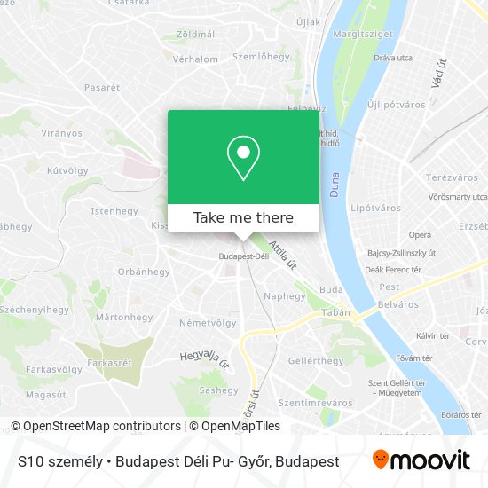 S10 személy • Budapest Déli Pu- Győr map