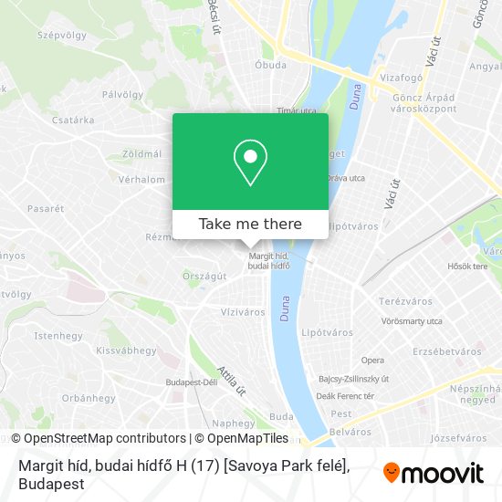Margit híd, budai hídfő H (17) [Savoya Park felé] map
