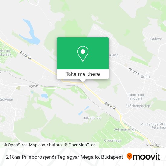 218as Pilisborosjenői Teglagyar Megallo map