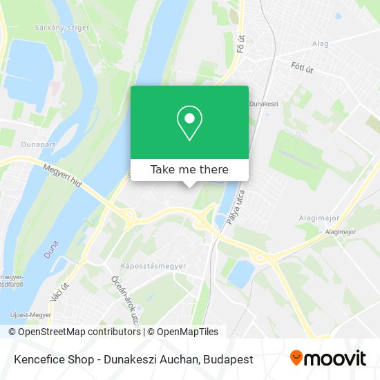 Kencefice Shop - Dunakeszi Auchan map