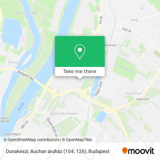 Dunakeszi, Auchan áruház (104, 126) map