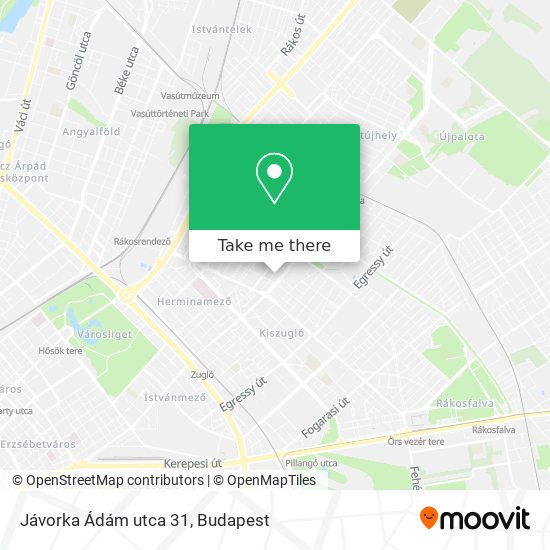 Jávorka Ádám utca 31 map
