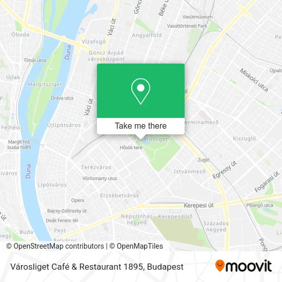 Városliget Café & Restaurant 1895 map