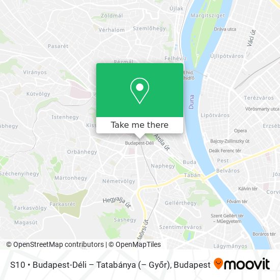 S10 • Budapest-Déli – Tatabánya (– Győr) map