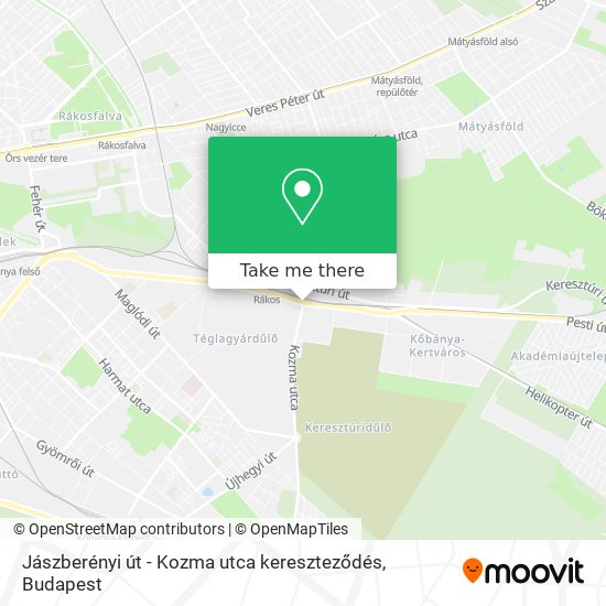 Jászberényi út - Kozma utca kereszteződés map