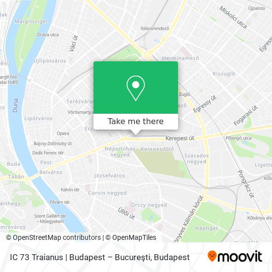 IC 73 Traianus | Budapest – Bucureşti map