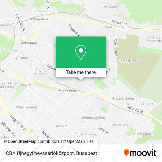 CBA Újhegyi bevásárlóközpont map