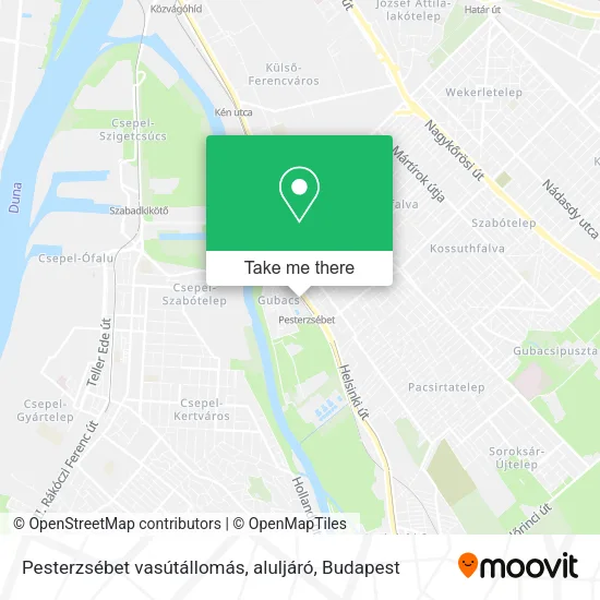 Pesterzsébet vasútállomás, aluljáró map
