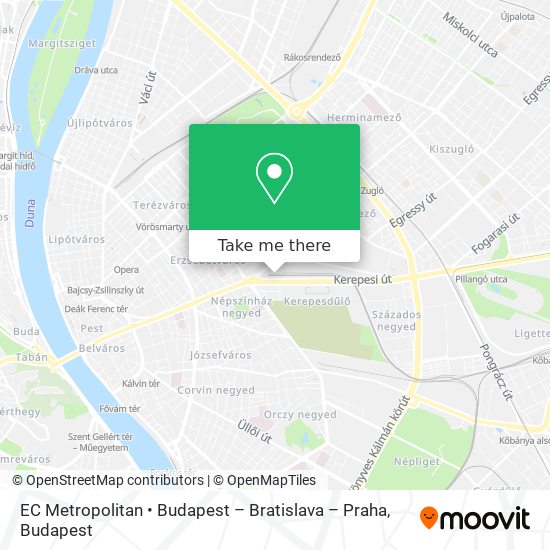 EC Metropolitan • Budapest – Bratislava – Praha map