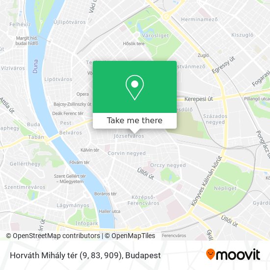Horváth Mihály tér (9, 83, 909) map