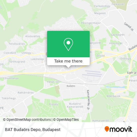 BAT Budaörs Depo map