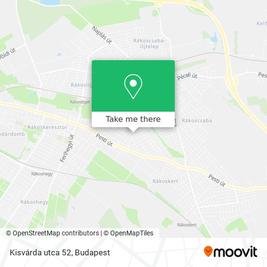 Kisvárda utca 52 map