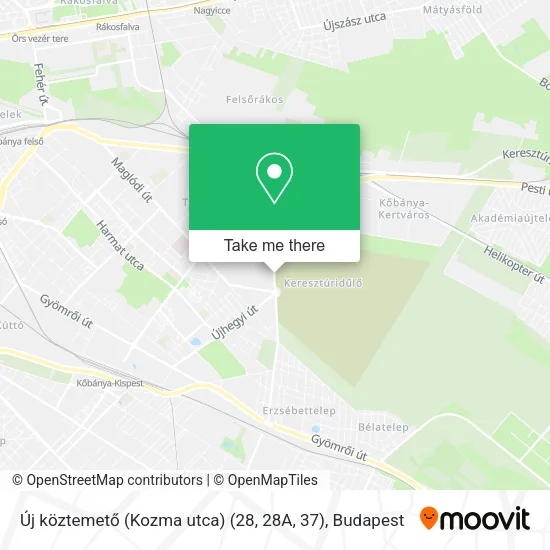 Új köztemető (Kozma utca) (28, 28A, 37) map