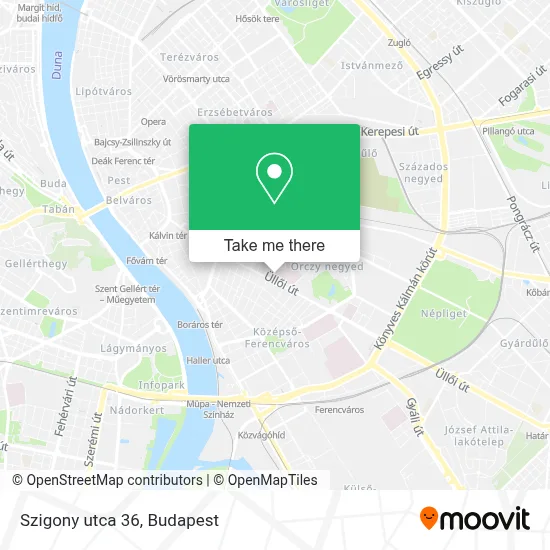 Szigony utca 36 map