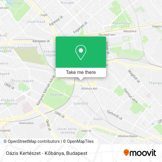 Oázis Kertészet - Kőbánya map