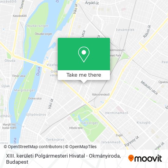 XIII. kerületi Polgármesteri Hivatal - Okmányiroda map