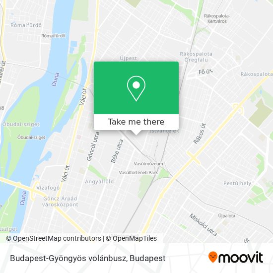 Budapest-Gyöngyös volánbusz map
