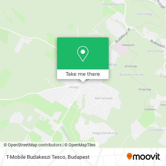 T-Mobile Budakeszi Tesco map