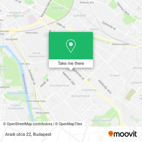 Aradi utca 22 map