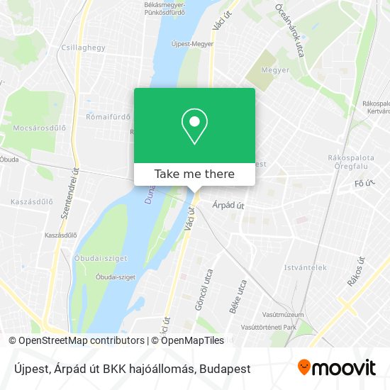 Újpest, Árpád út BKK hajóállomás map