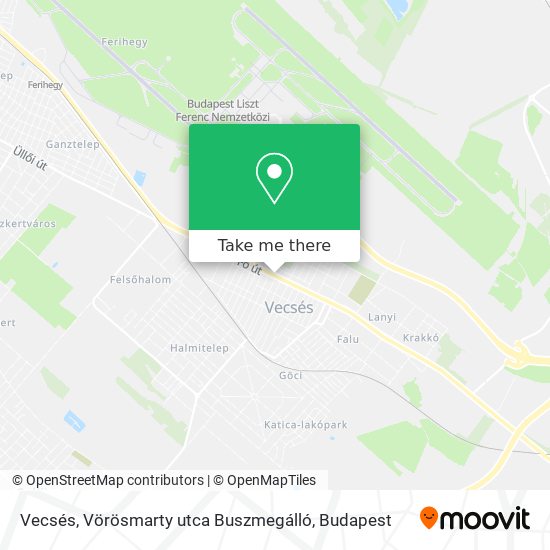 Vecsés, Vörösmarty utca Buszmegálló map