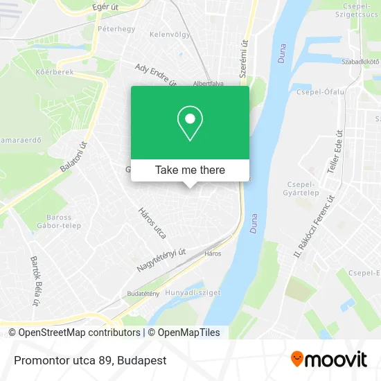 Promontor utca 89 map