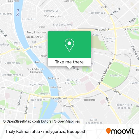 Thaly Kálmán utca - mélygarázs map