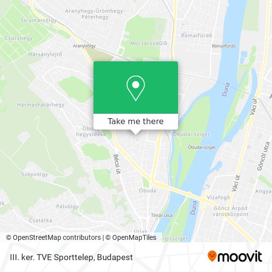 III. ker. TVE Sporttelep map