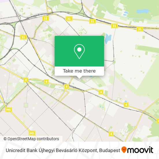 Unicredit Bank Újhegyi Bevásárló Központ map