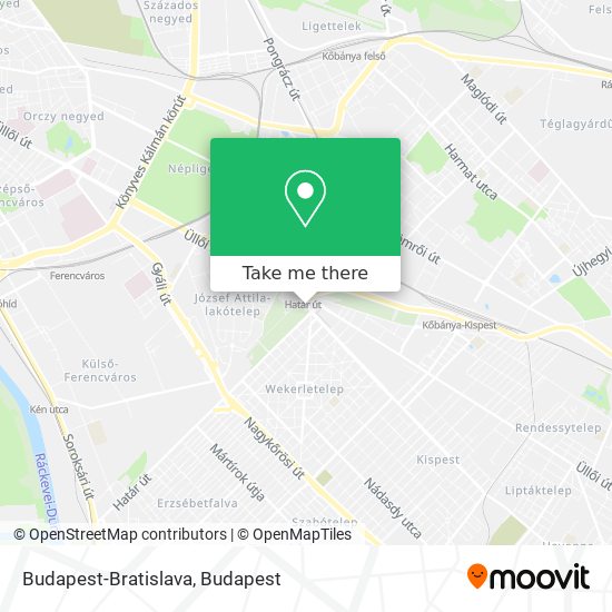 Budapest-Bratislava map