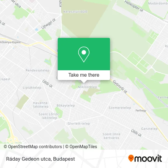 Ráday Gedeon utca map