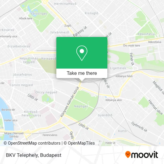 BKV Telephely map