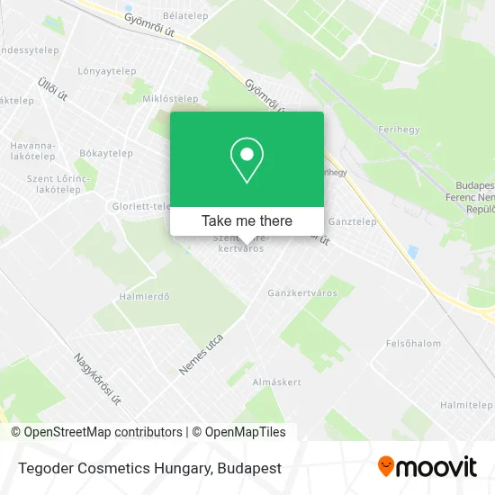 Tegoder Cosmetics Hungary map