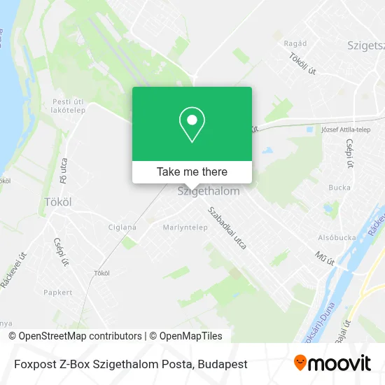 Foxpost Z-Box Szigethalom Posta map
