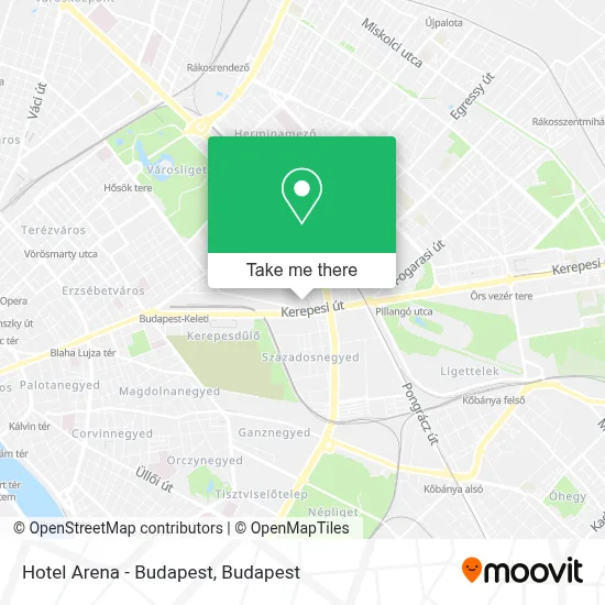 Hotel Arena - Budapest map