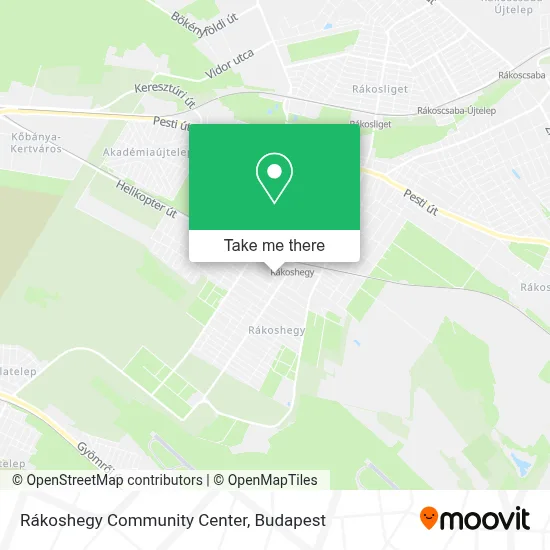Rákoshegy Community Center map
