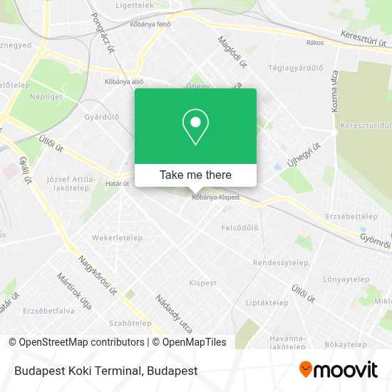 Budapest Koki Terminal map