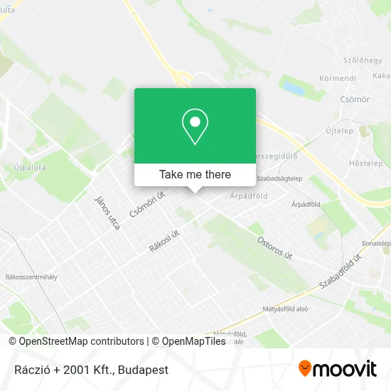Ráczió + 2001 Kft. map